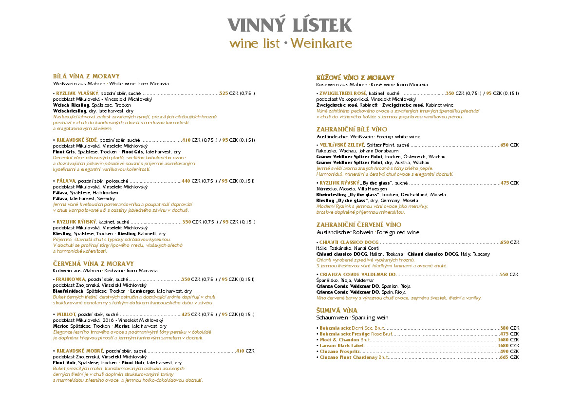 Wine list