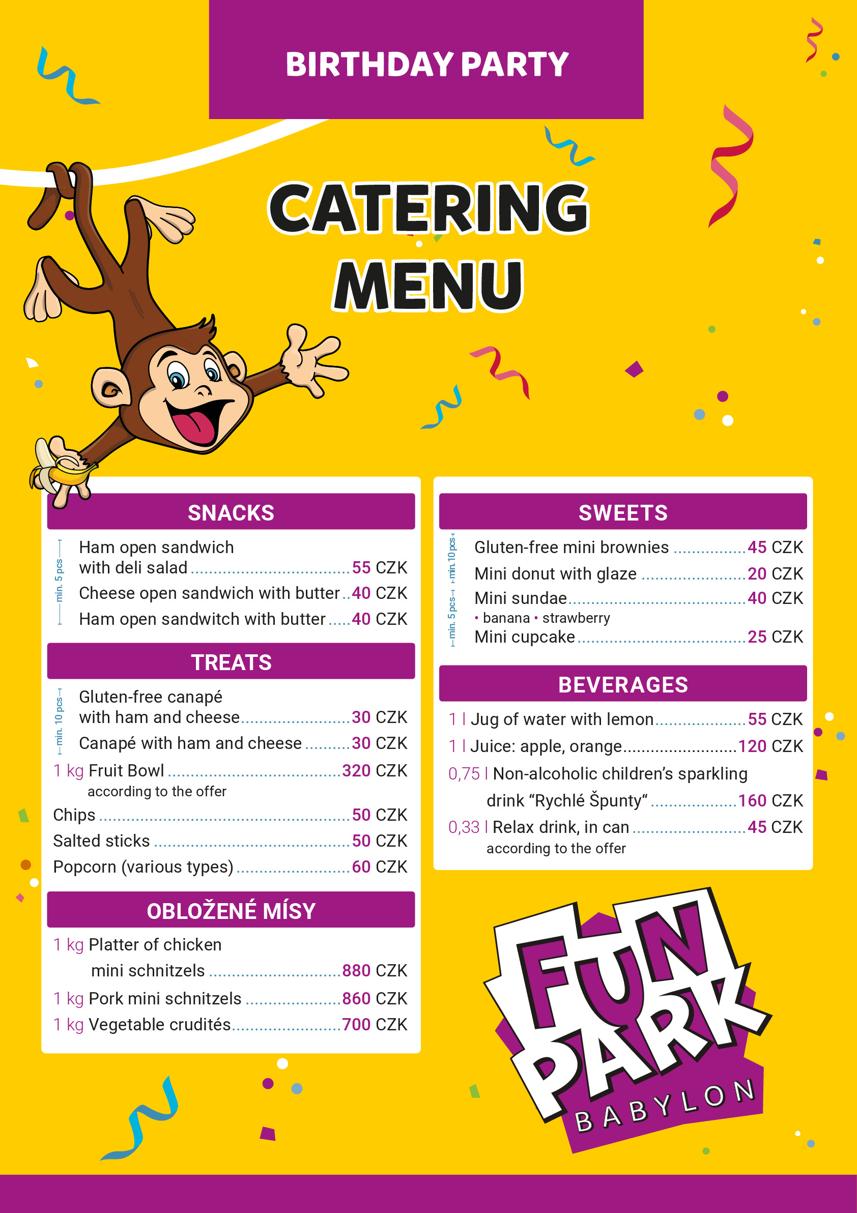 Catering menu