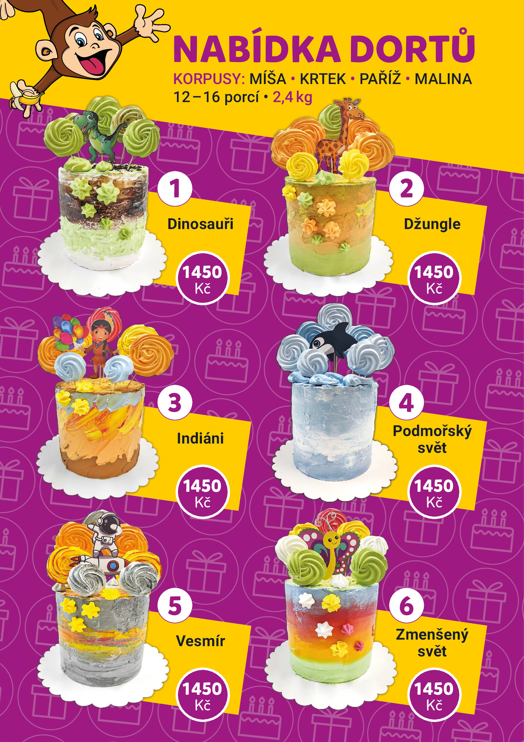 Speciální nabídka narozeninových dortů