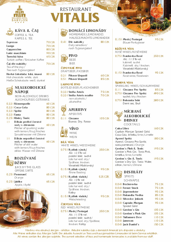 Menu napojów